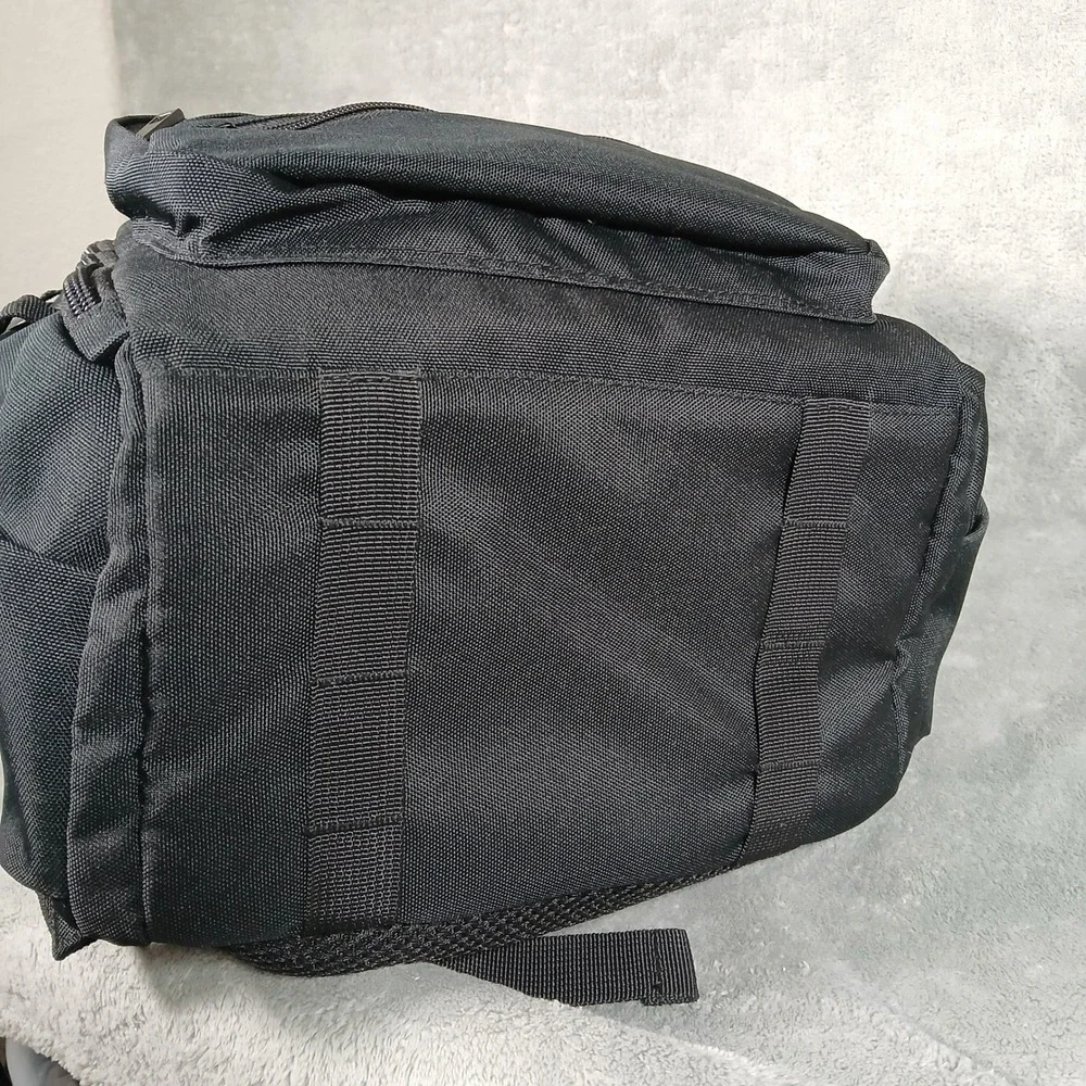 Dude Dad Tactical Diaper Bag Backpack Mens Black Canvas Utility Travel